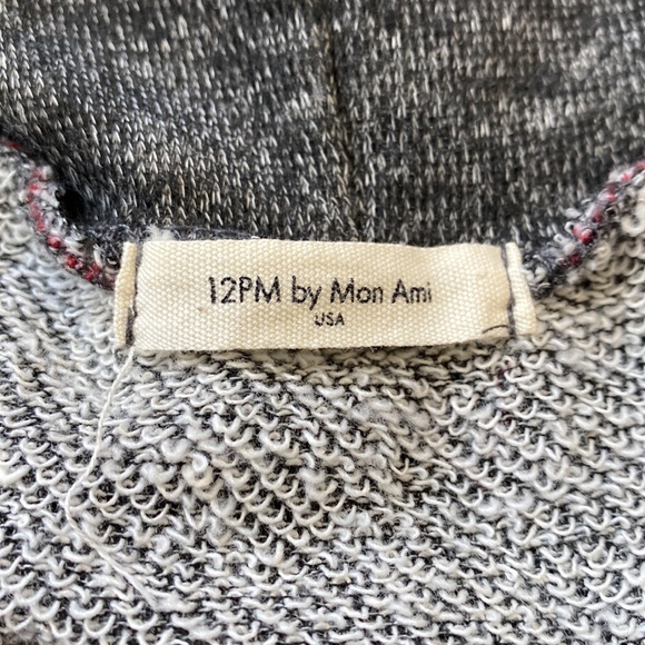 12PM by Mon Ami. Cowl-neck sweater. Plaid/grey. Medium. - Picture 5 of 8